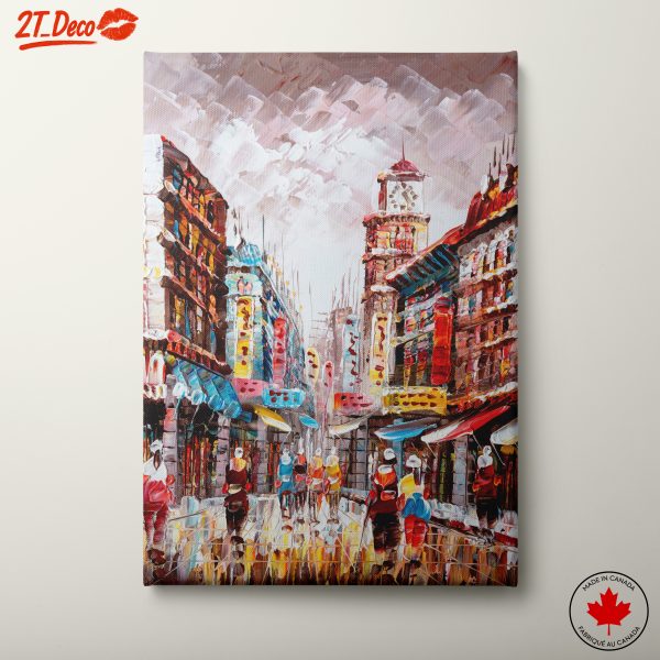 Vibrant City Scene in Bold Colors