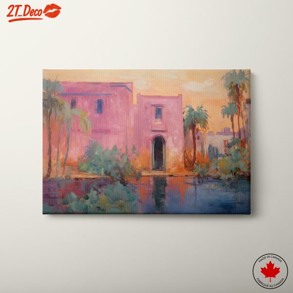 Vibrant Contemporary Landscape with Palm Trees