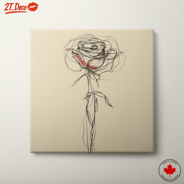 Stylized Rose Botanical Abstract Art