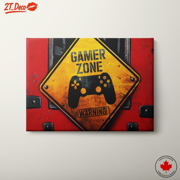 Gamer Zone Warning Sign Wall Art