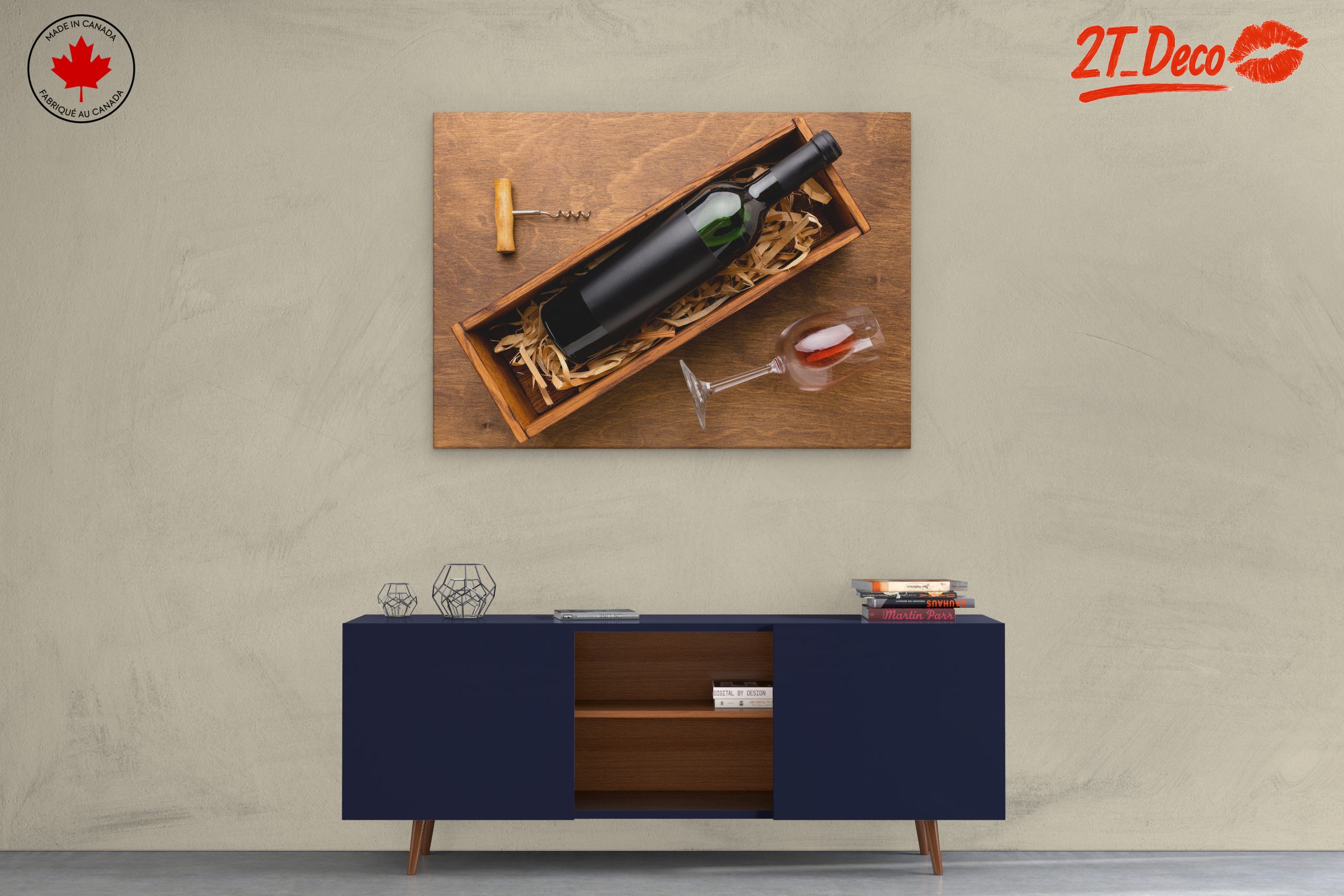 Elegant Wine and Glass Still Life - Image 3