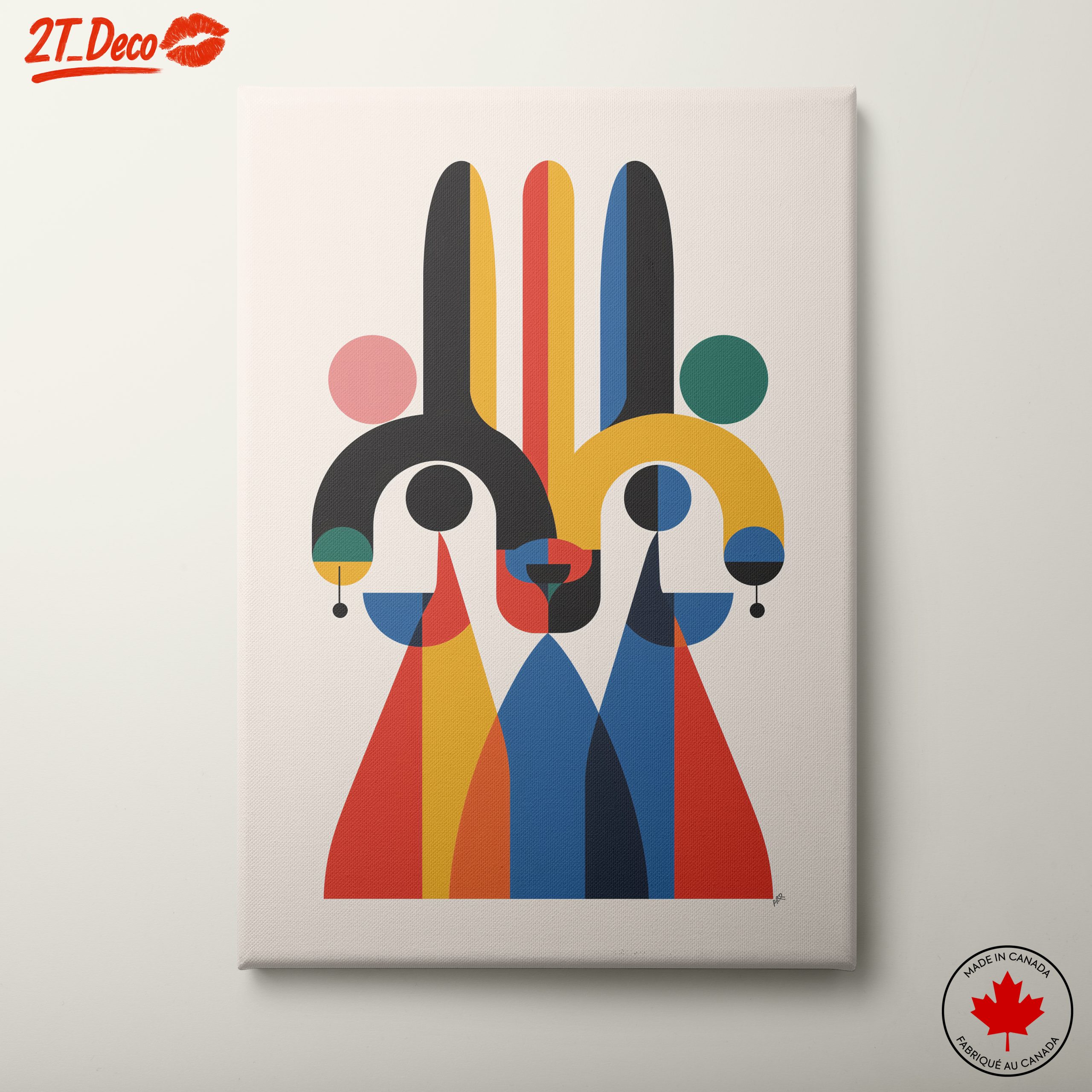 Vibrant Abstract Figure Art with Bold Colors