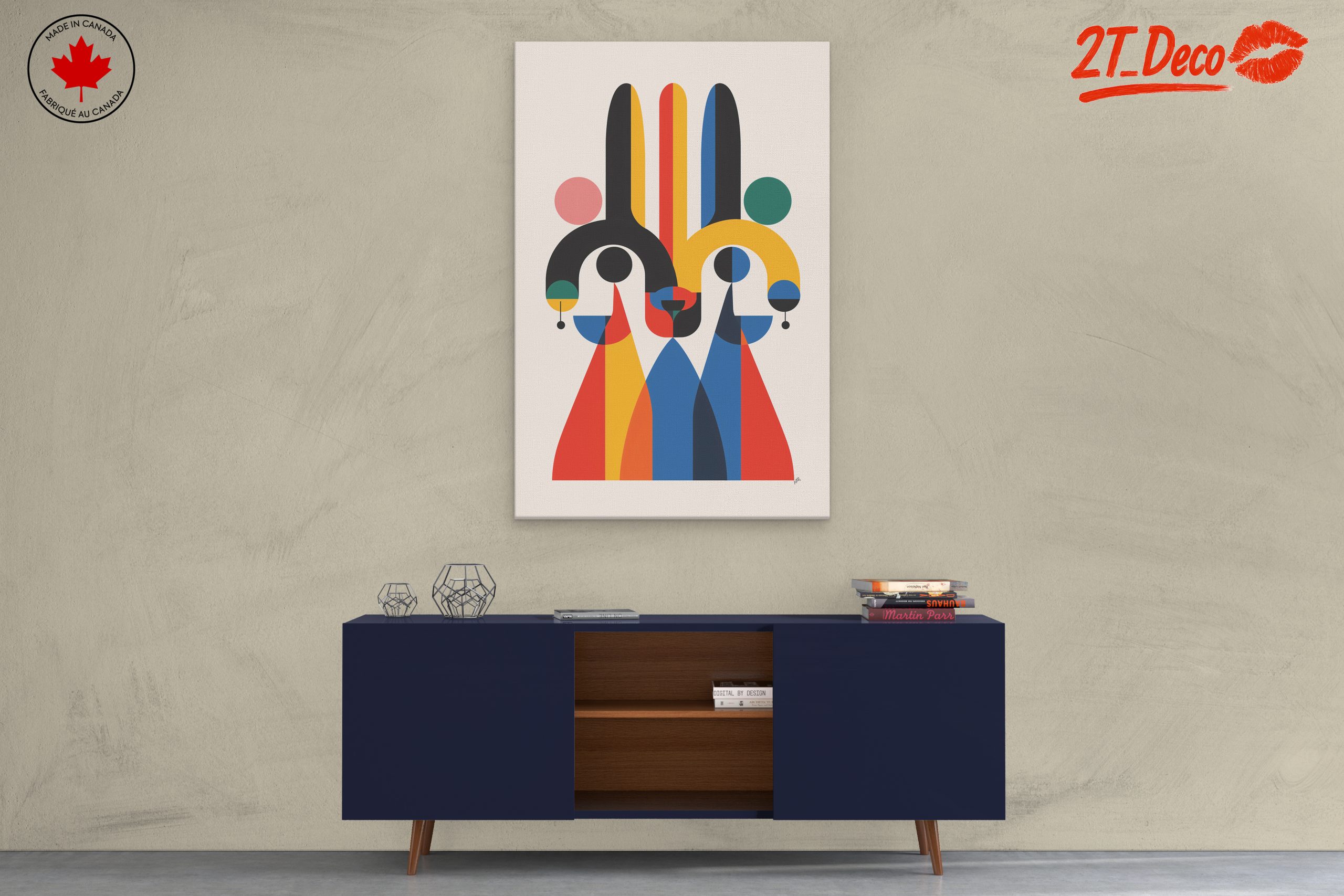 Vibrant Abstract Figure Art with Bold Colors - Image 3
