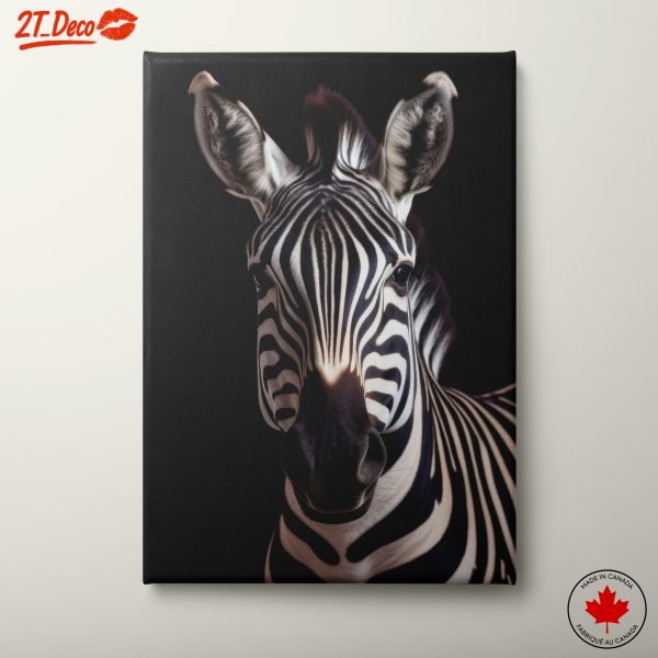 Zebra Portrait in Striking Black and White