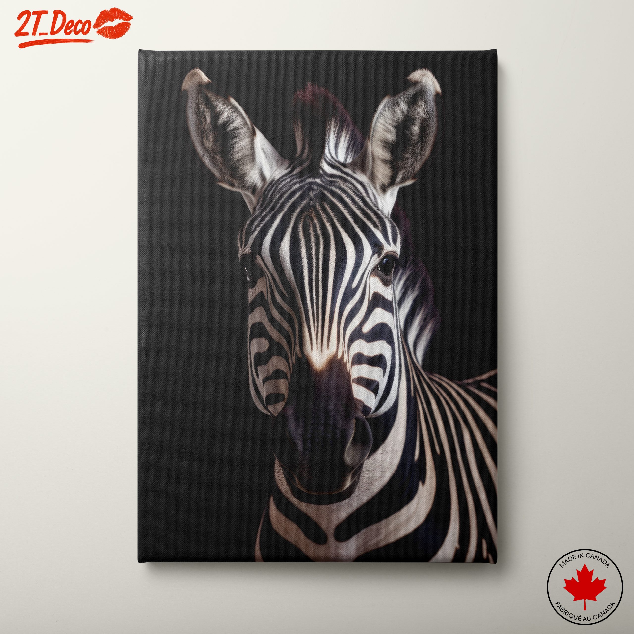 Zebra Portrait in Striking Black and White