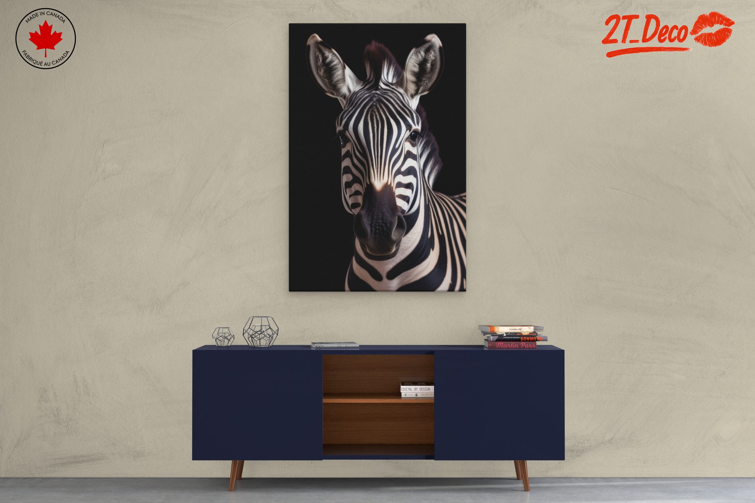 Zebra Portrait in Striking Black and White - Image 3