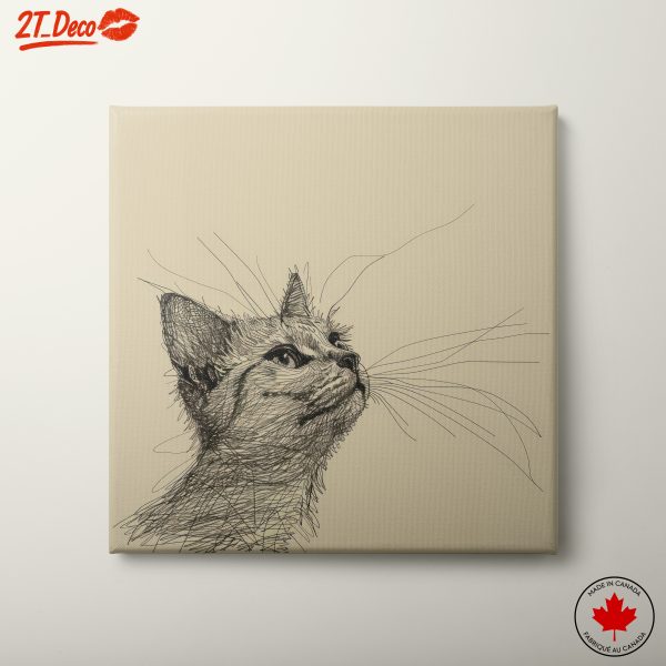 Stylized Cat Illustration in Elegant Line Art