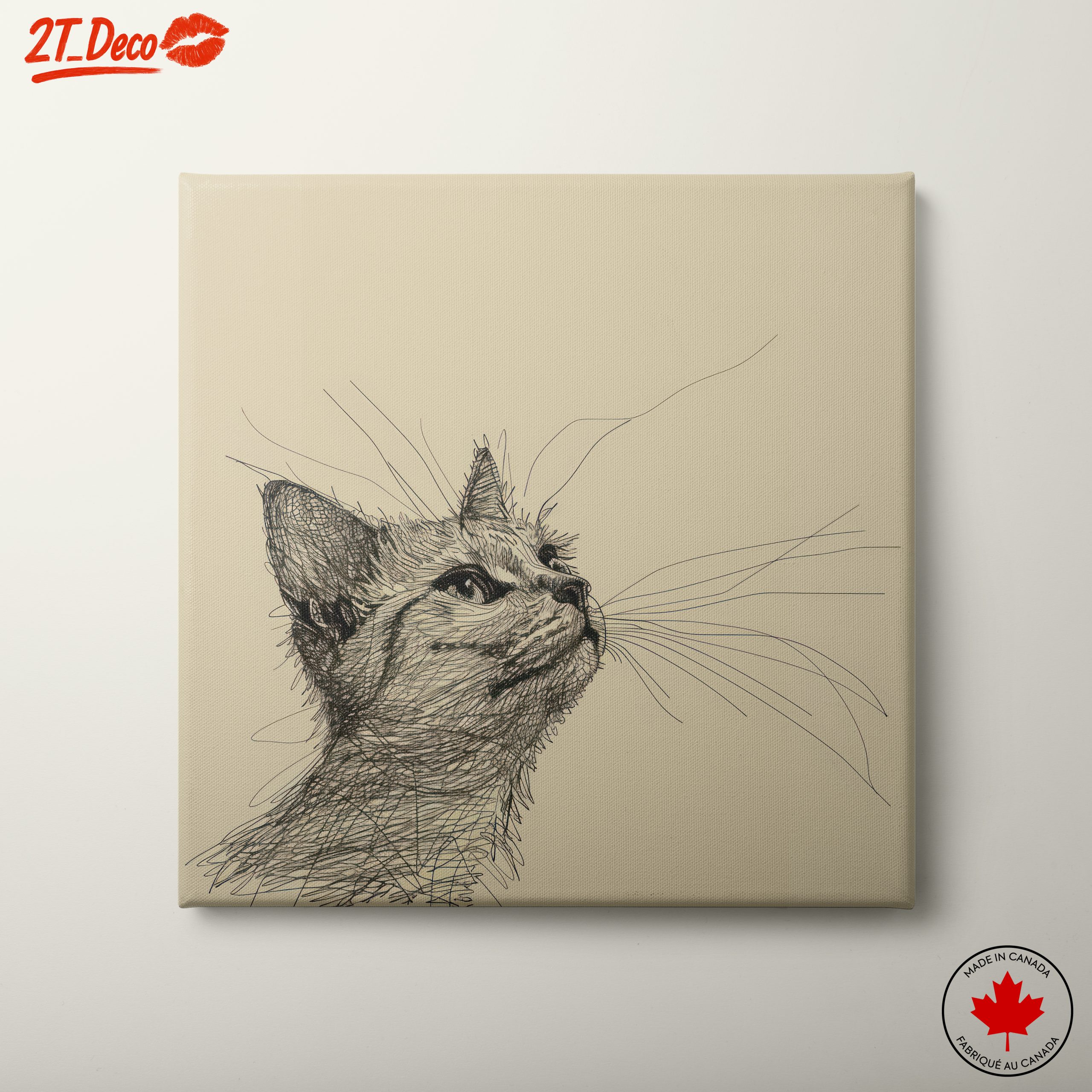 Stylized Cat Illustration in Elegant Line Art