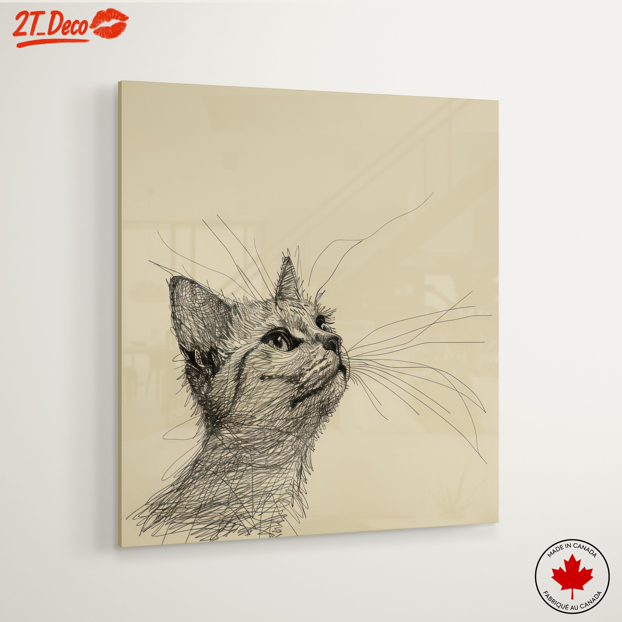 Stylized Cat Illustration in Elegant Line Art - Image 6