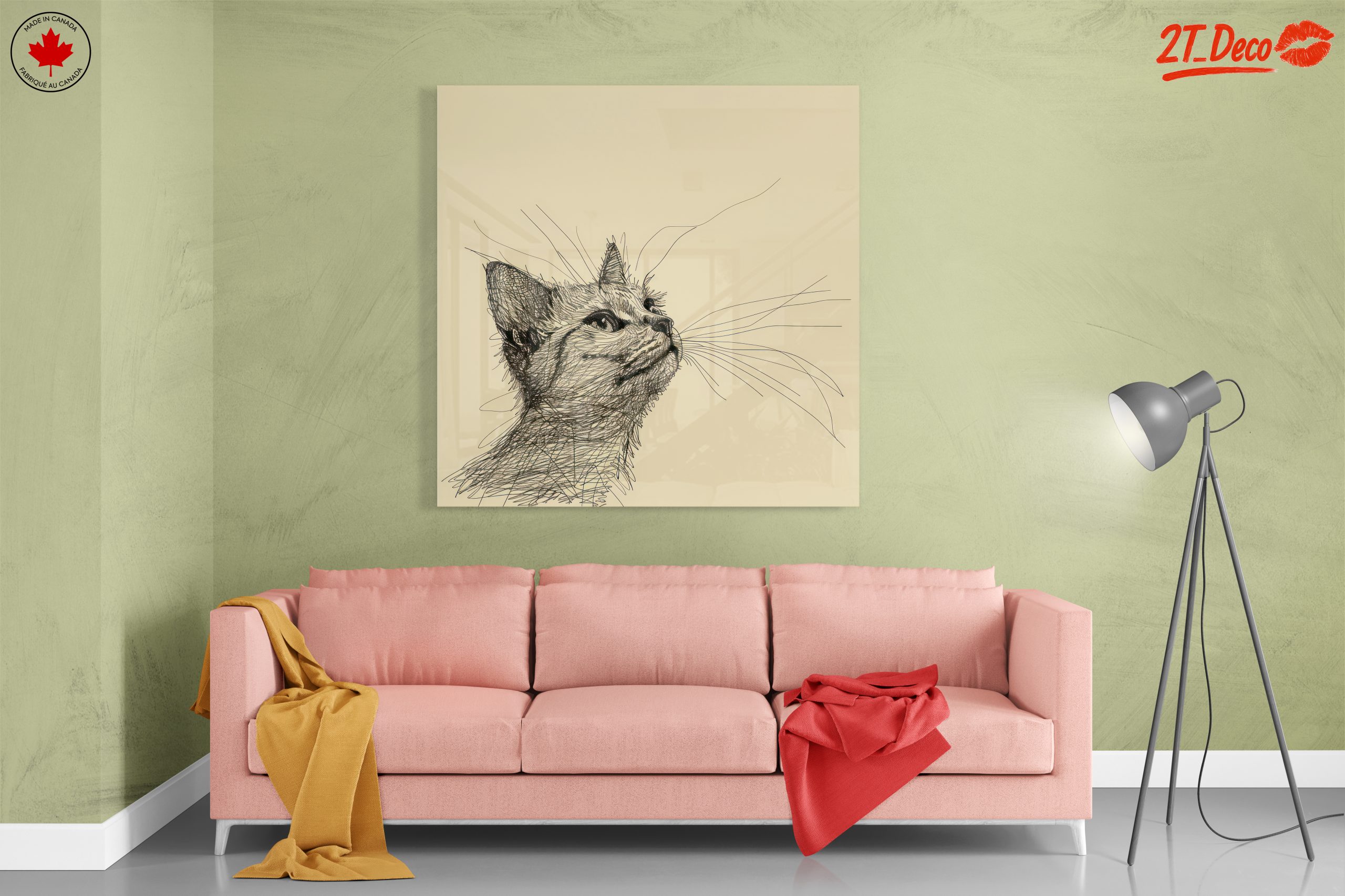 Stylized Cat Illustration in Elegant Line Art - Image 7