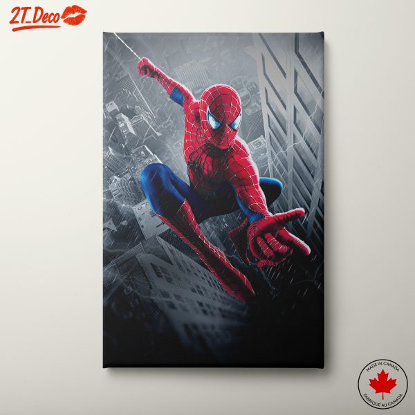Spider-Man Action in Urban Landscape Art