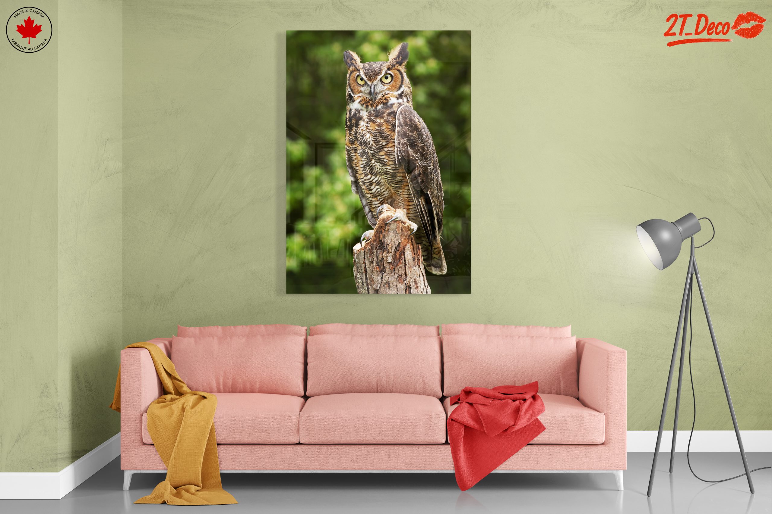 Majestic Owl on Tree Stump - Image 7