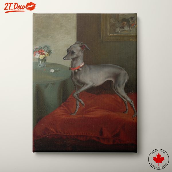 Elegant Greyhound Portrait with Flowers