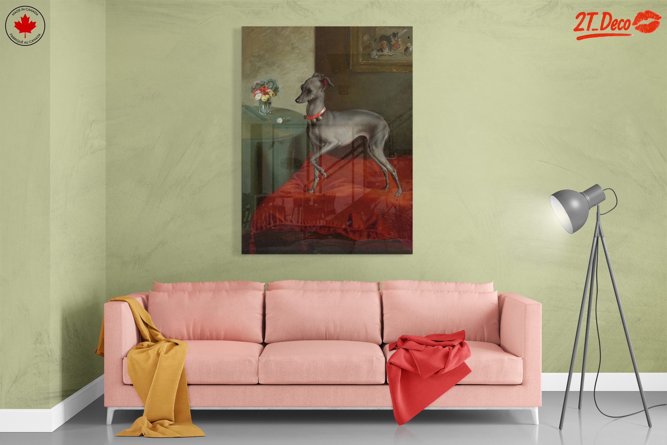Elegant Greyhound Portrait with Flowers - Image 7