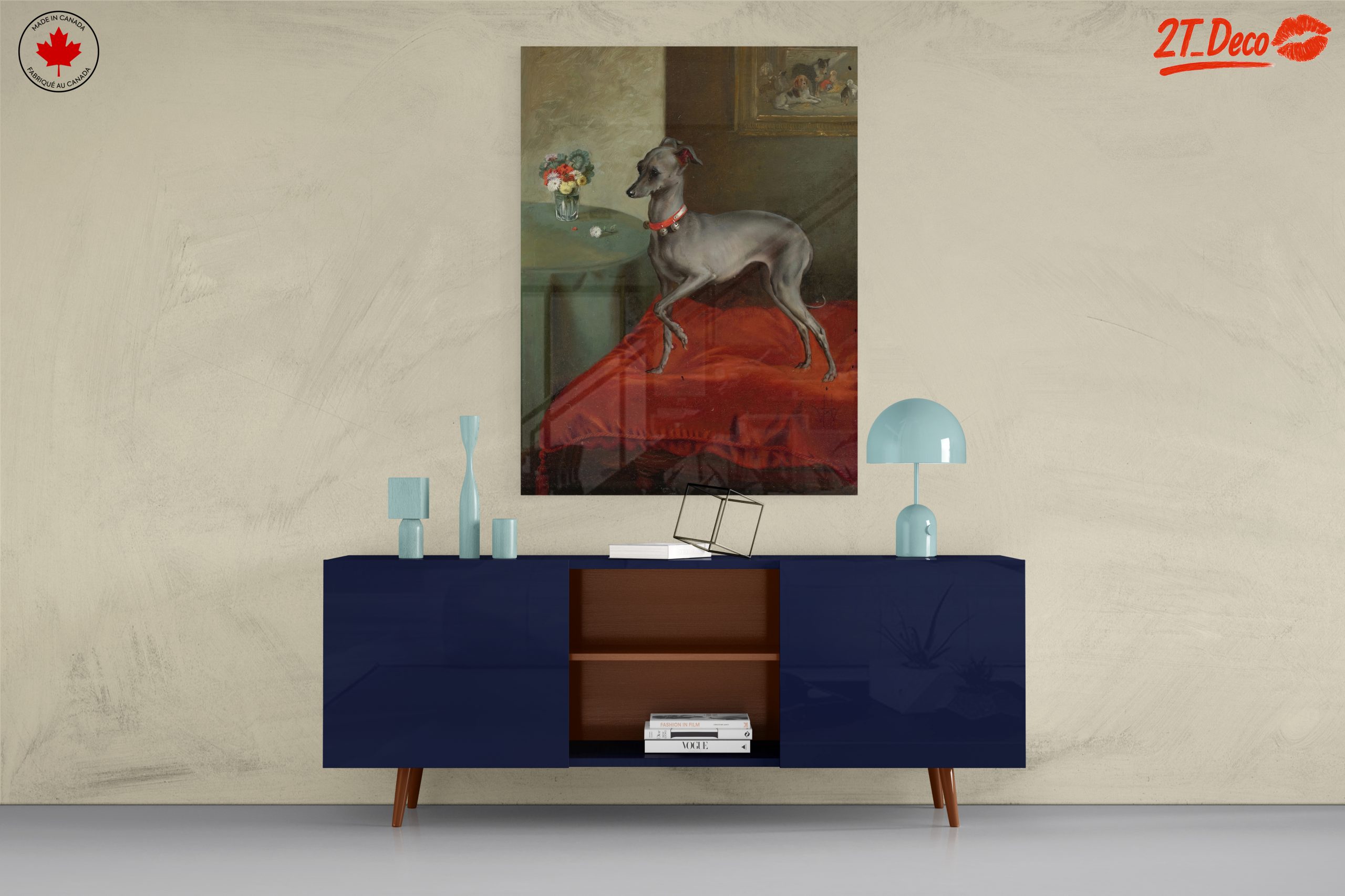 Elegant Greyhound Portrait with Flowers - Image 8