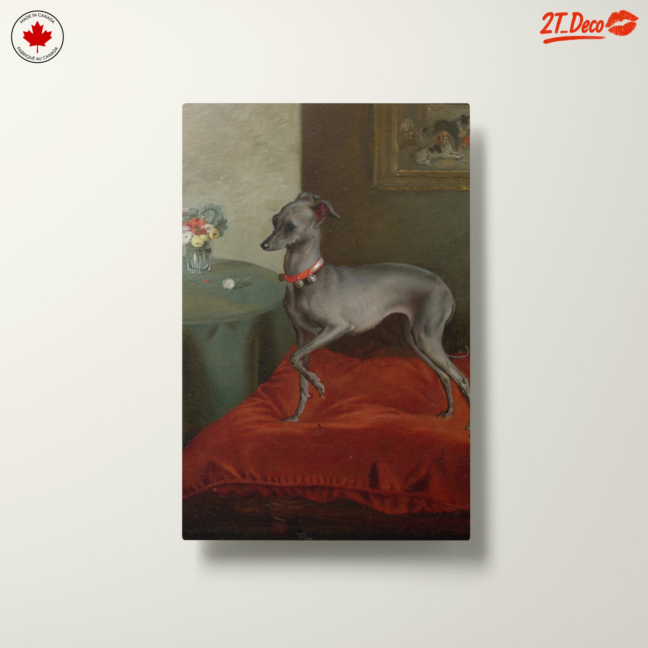Elegant Greyhound Portrait with Flowers - Image 10