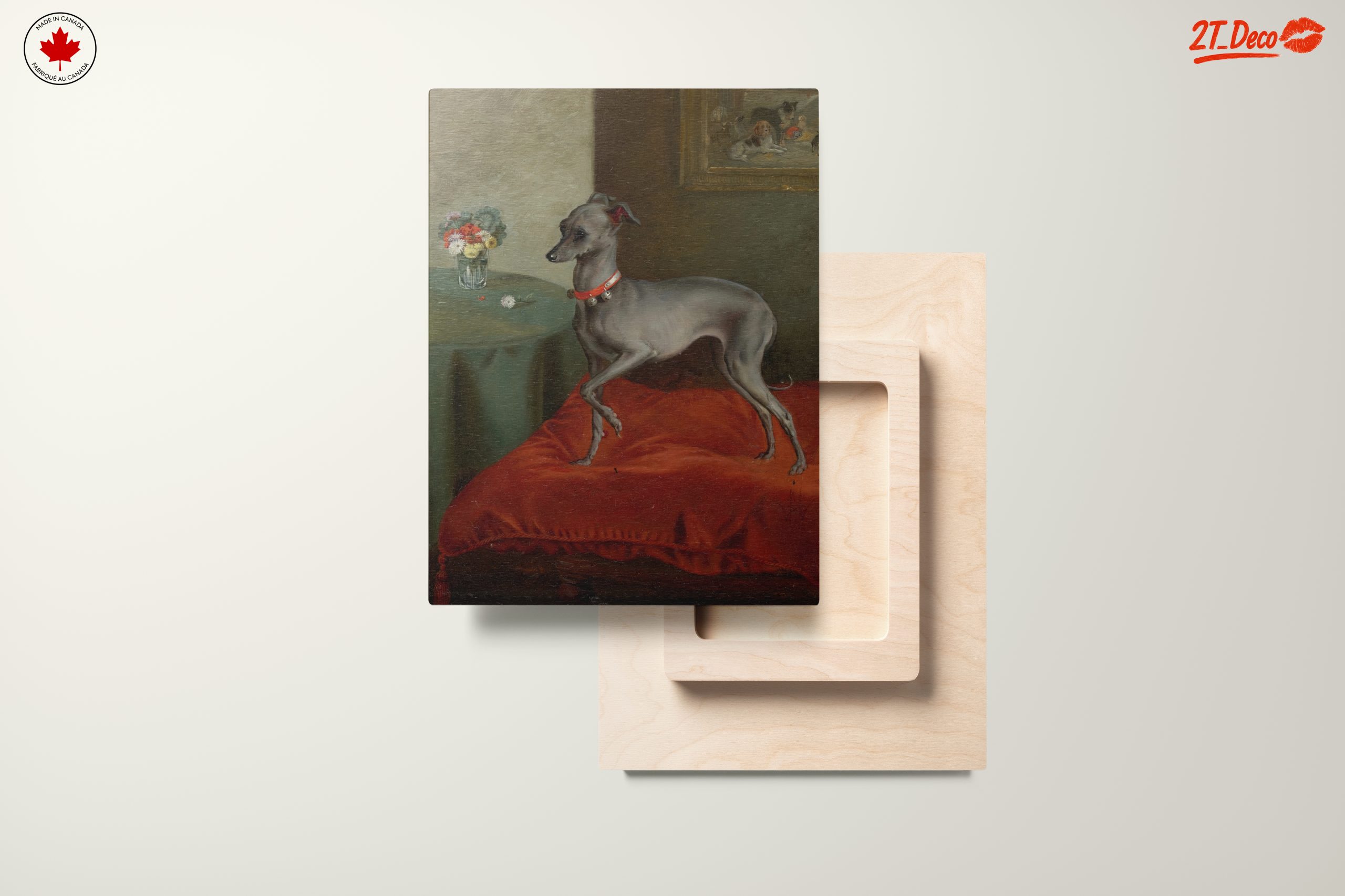 Elegant Greyhound Portrait with Flowers - Image 11