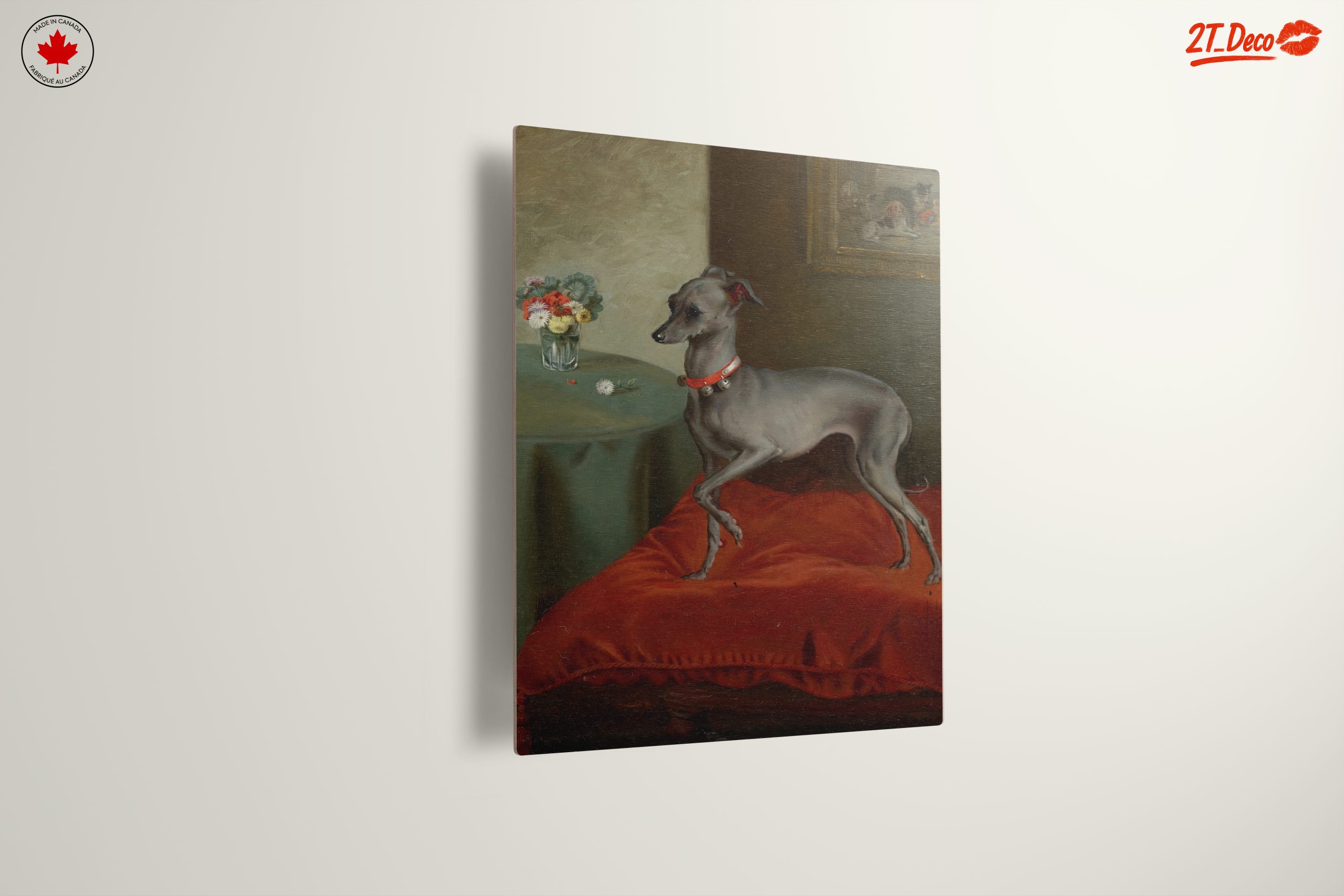 Elegant Greyhound Portrait with Flowers - Image 13