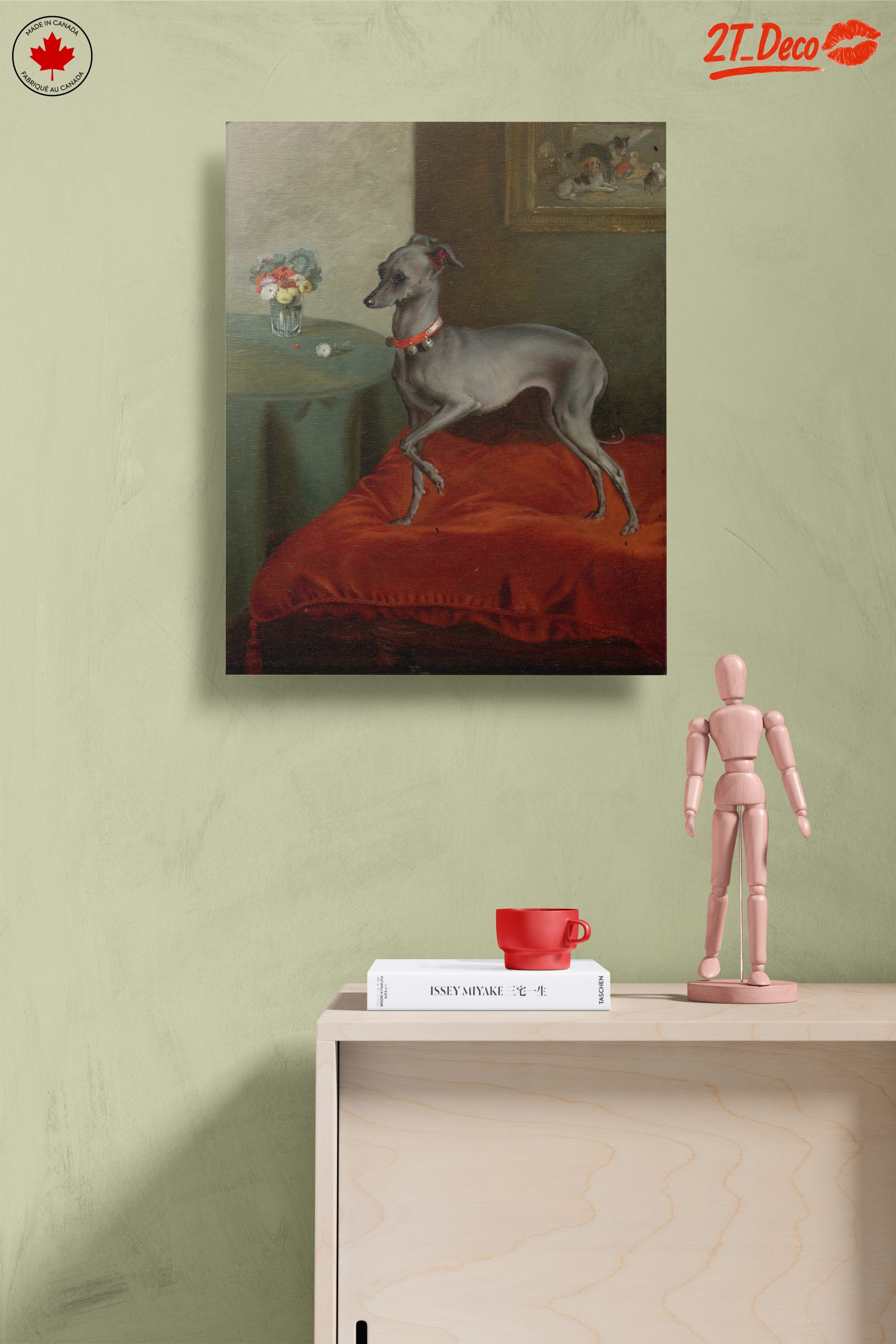 Elegant Greyhound Portrait with Flowers - Image 14