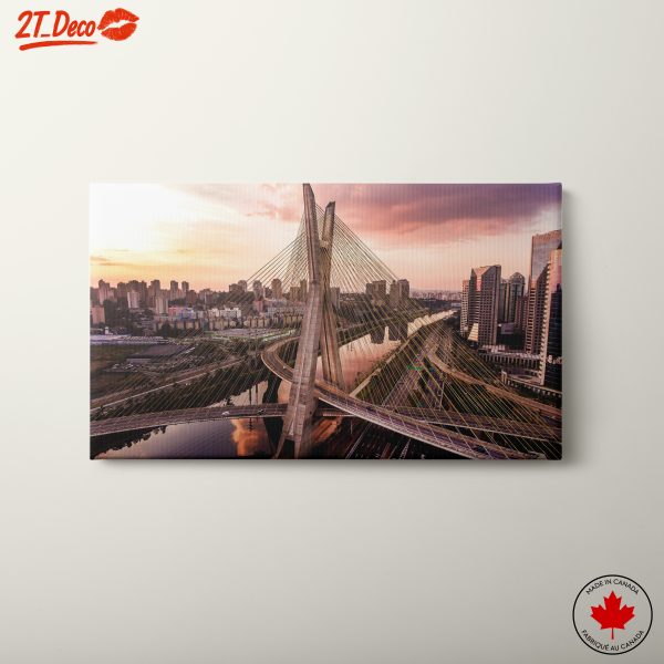 Sao Paulo Urban Bridge at Sunset