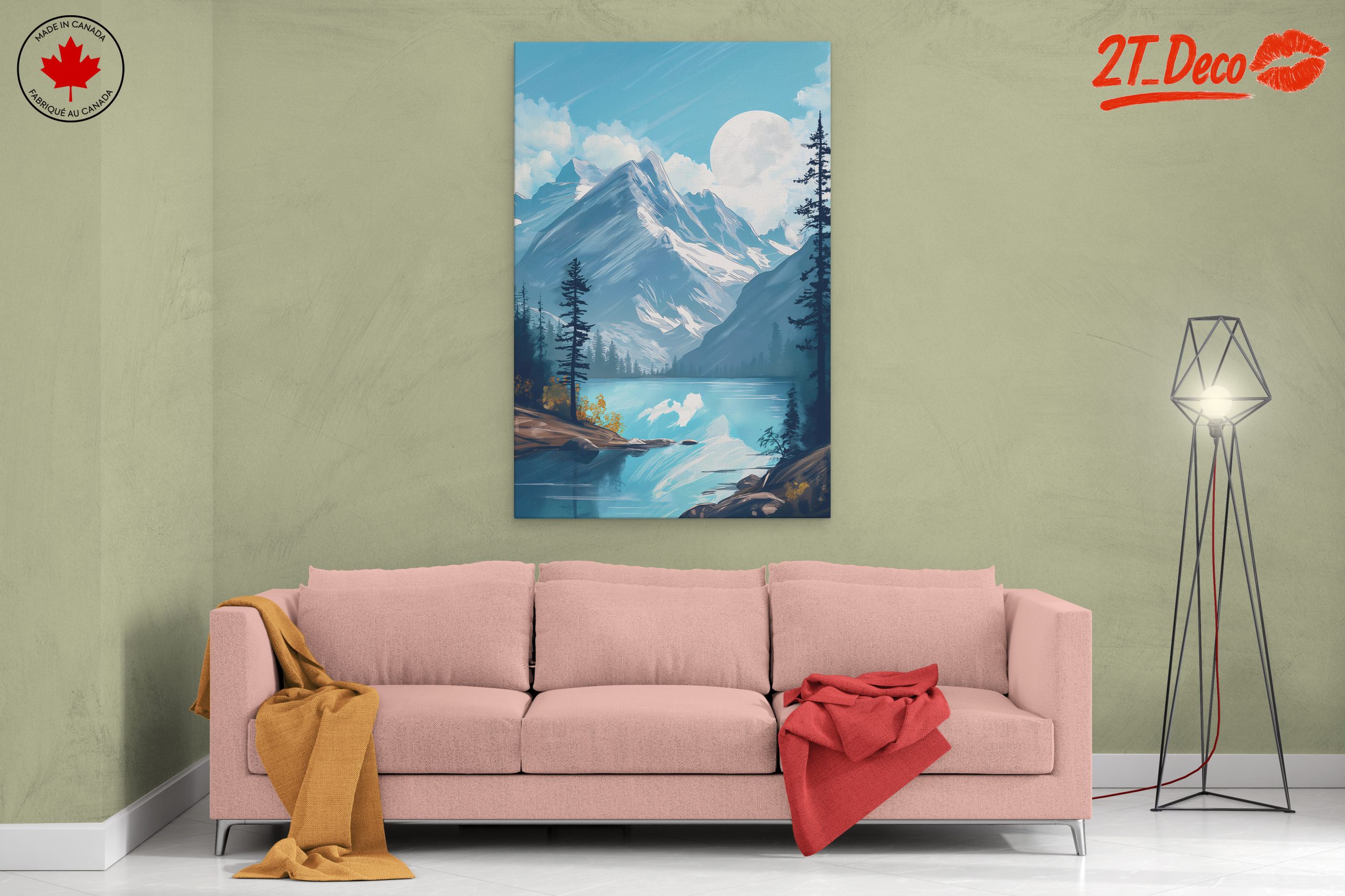 Mountain Landscape with Serene Lake - Image 2