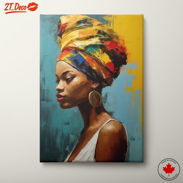 Colorful Afro Art Portrait with Headwrap