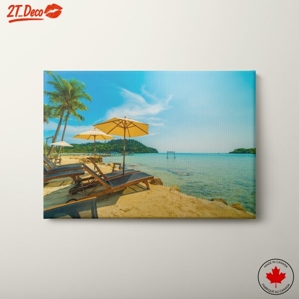 Serene Beach Scene with Palm Trees 2