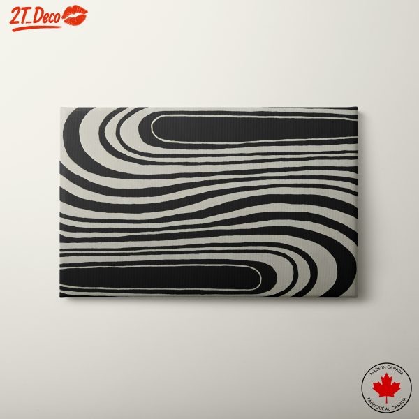 Modern Black and White Geometric Lines Artwork