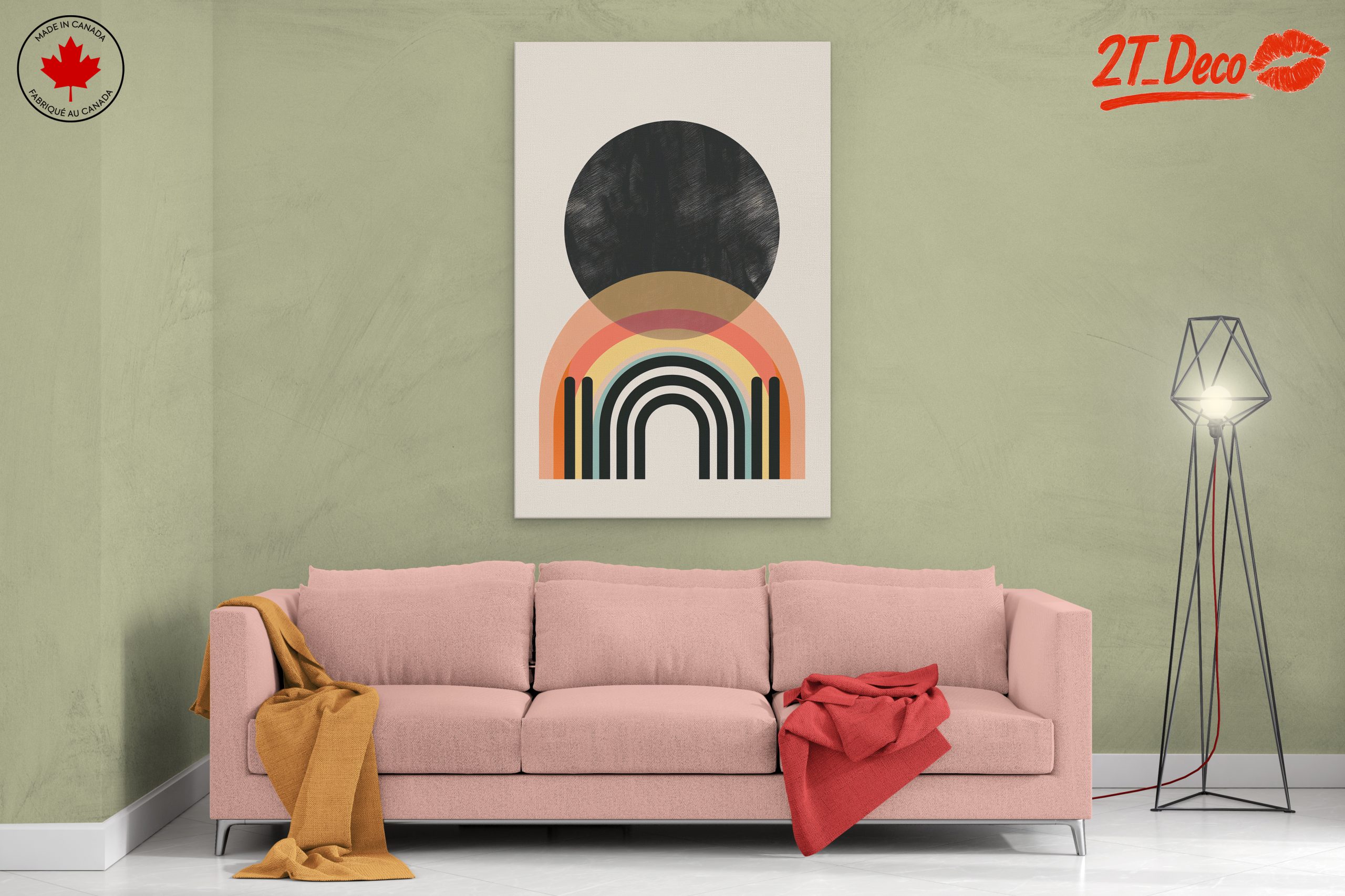 Modern Abstract Rainbow Art - Image 2
