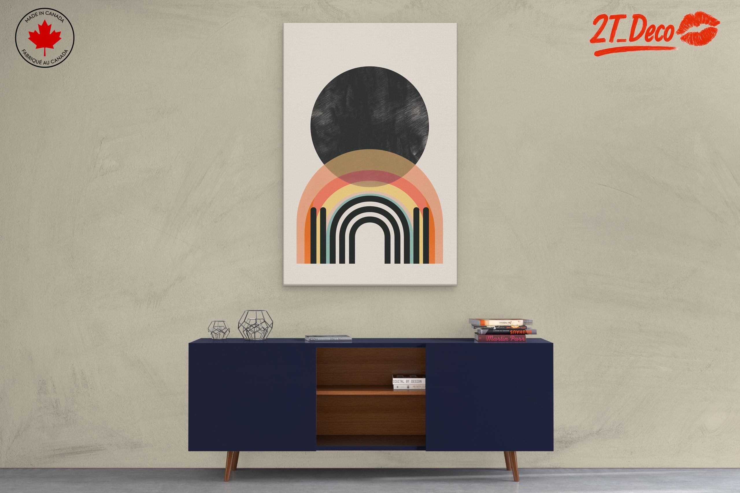 Modern Abstract Rainbow Art - Image 3
