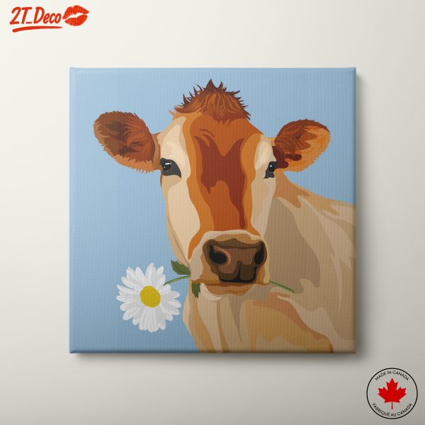 Charming Cow with Flower Art
