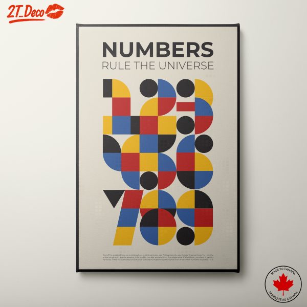 Geometric Abstract Art with Bold Numbers