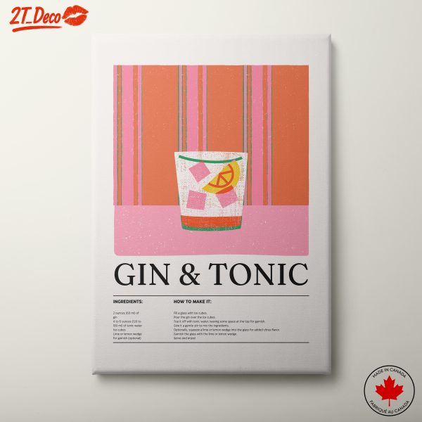 Gin and Tonic Cocktail Recipe Art