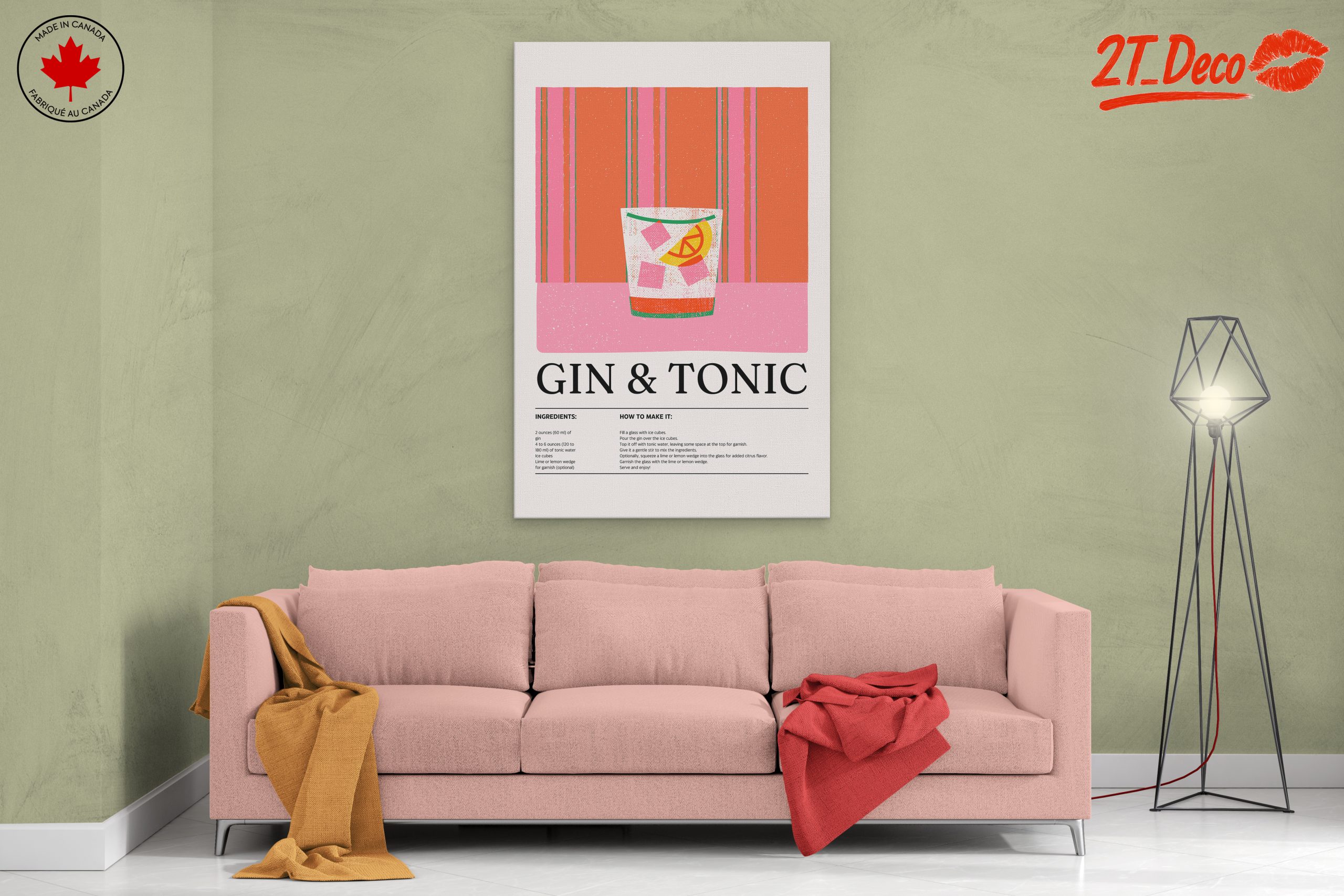 Gin and Tonic Cocktail Recipe Art - Image 2