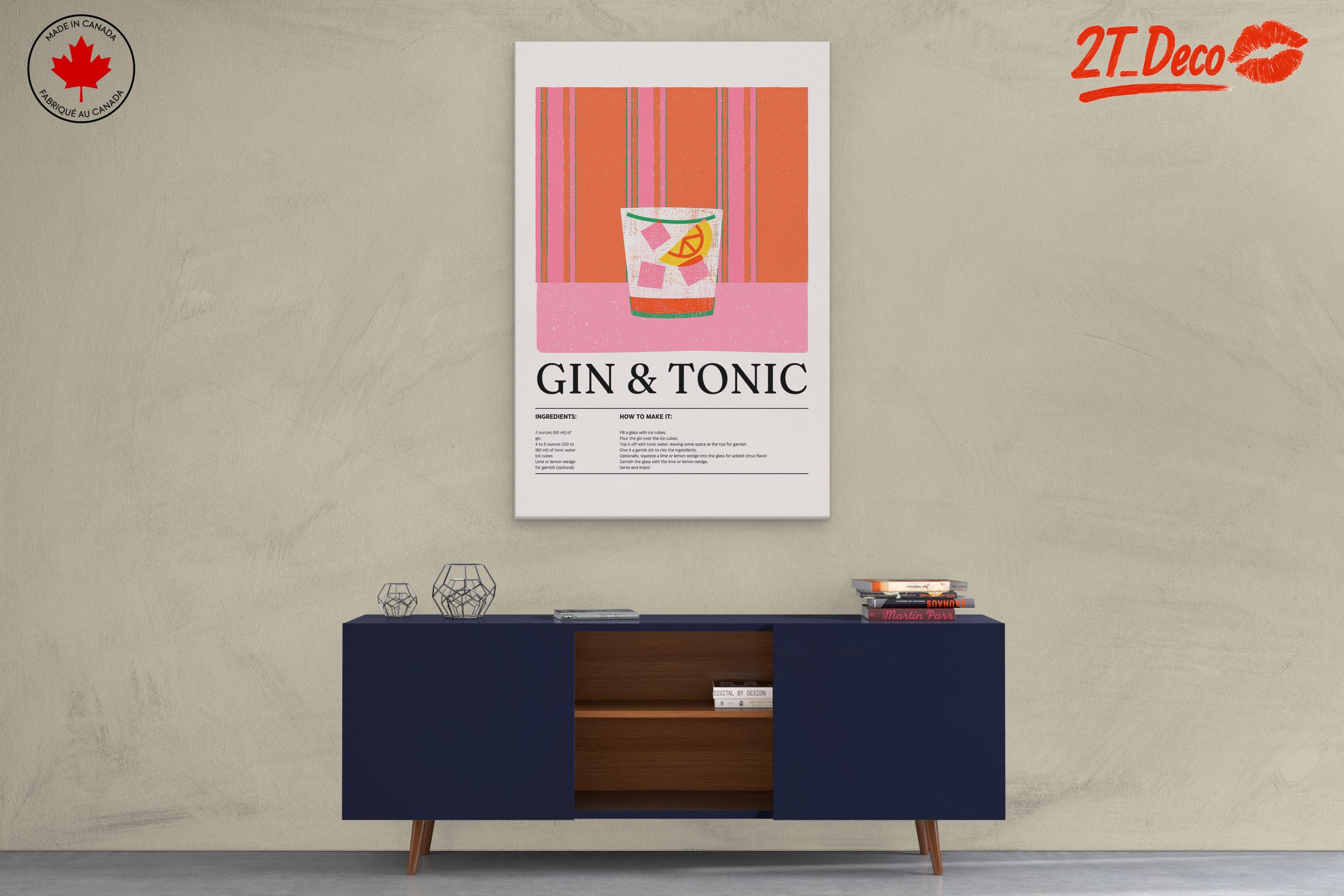 Gin and Tonic Cocktail Recipe Art - Image 3