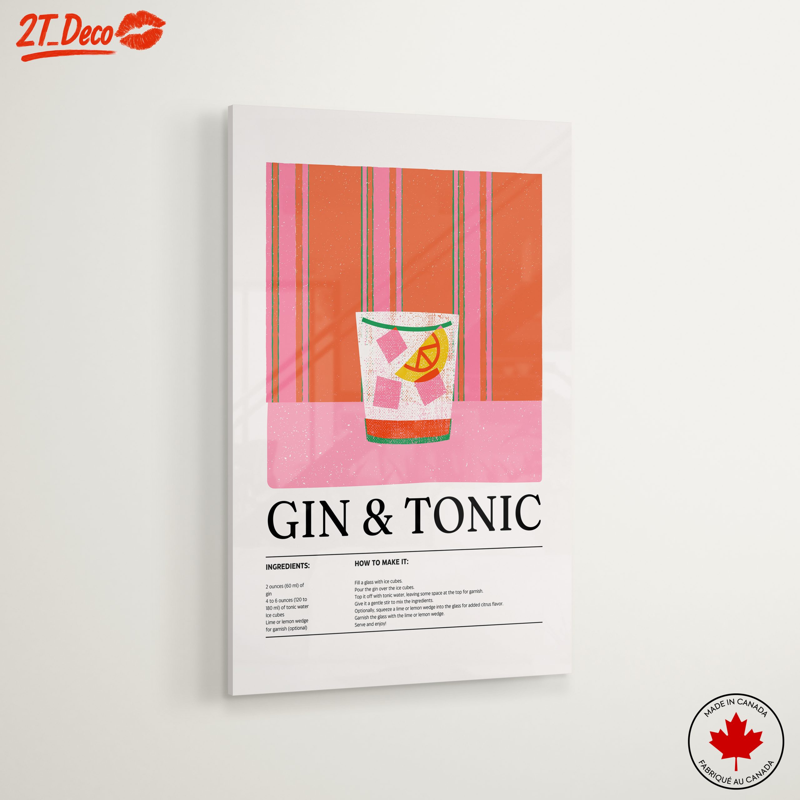 Gin and Tonic Cocktail Recipe Art - Image 6