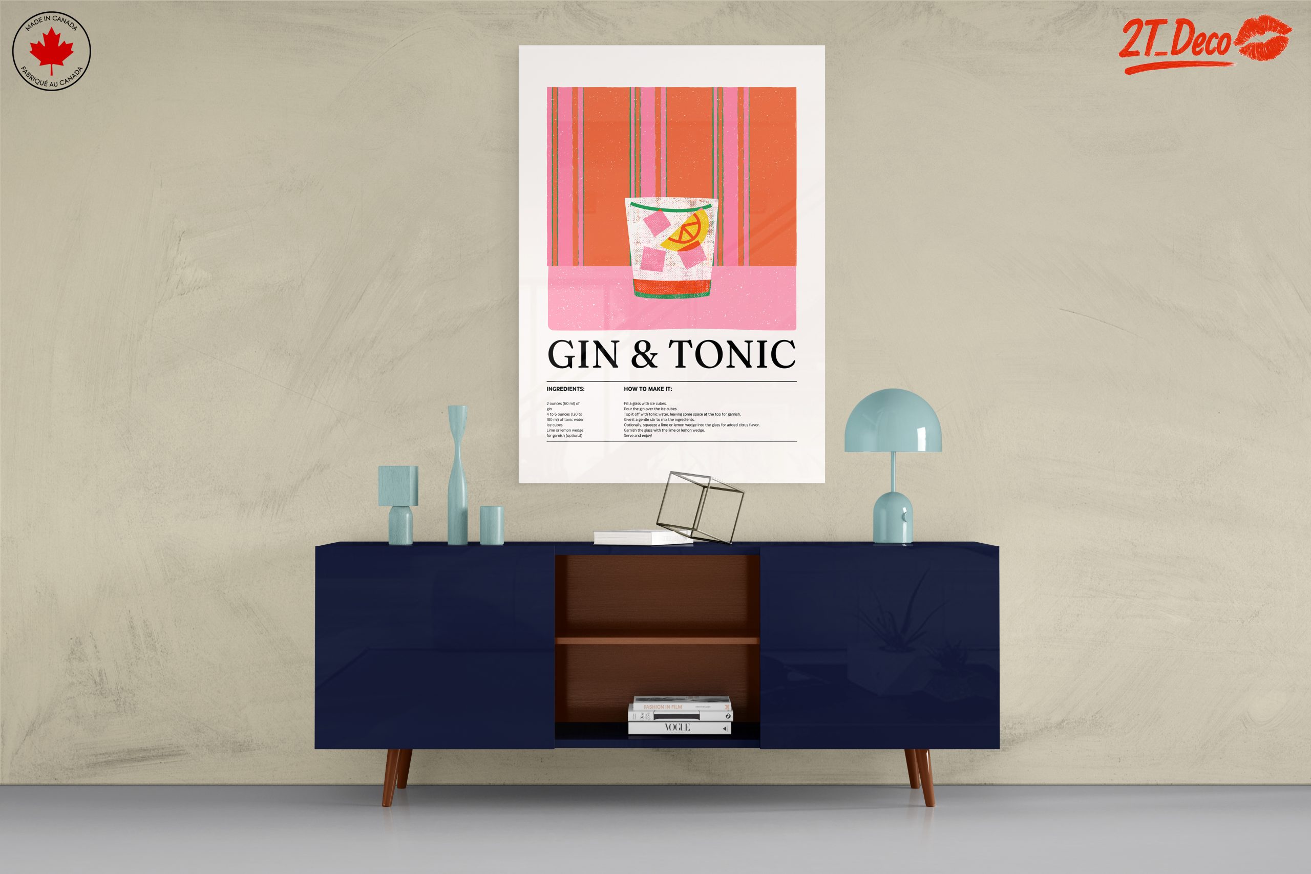 Gin and Tonic Cocktail Recipe Art - Image 8