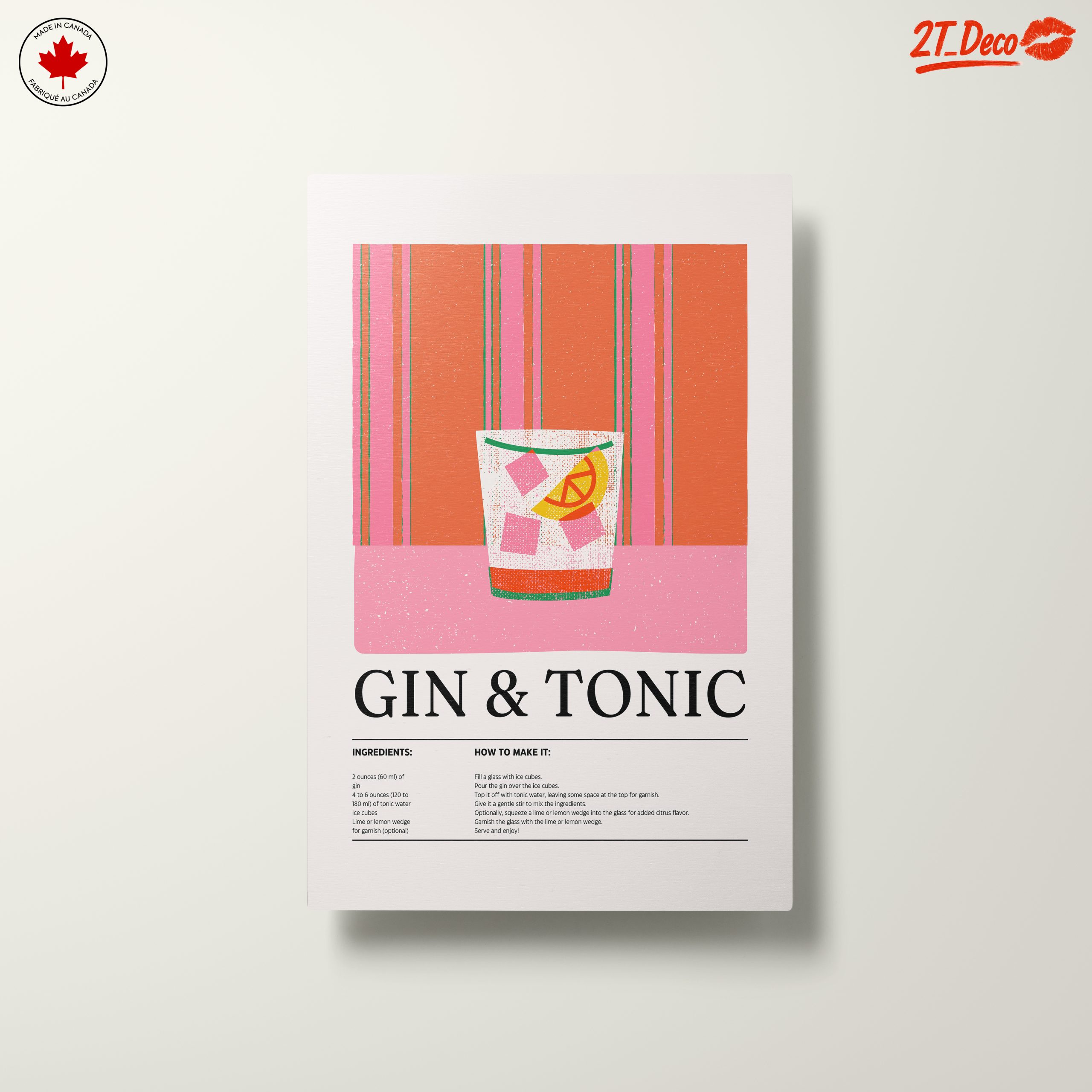 Gin and Tonic Cocktail Recipe Art - Image 10