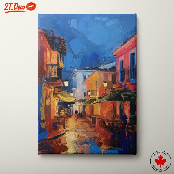 Vibrant Street Scene in Colorful Style