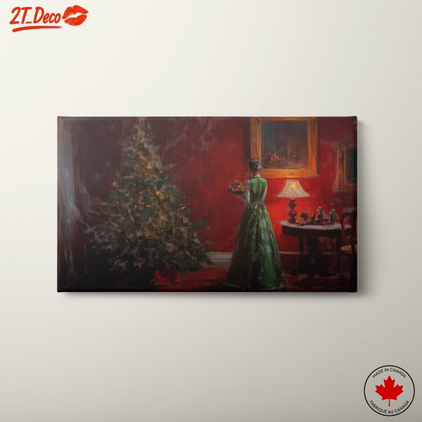 Elegant Christmas Scene with a Victorian Woman