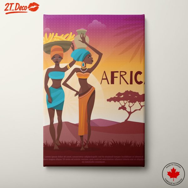 Afrocentric Artwork of Women in Traditional Attire