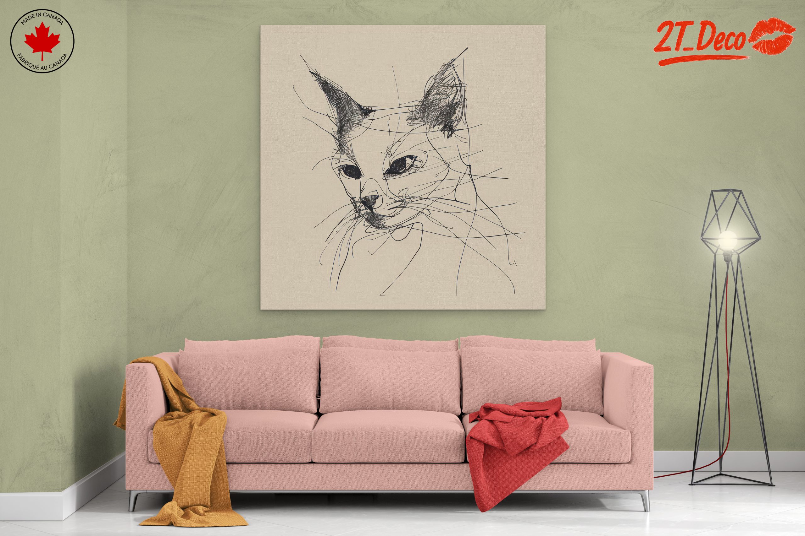 Minimalist Cat Line Art for Modern Spaces - Image 2