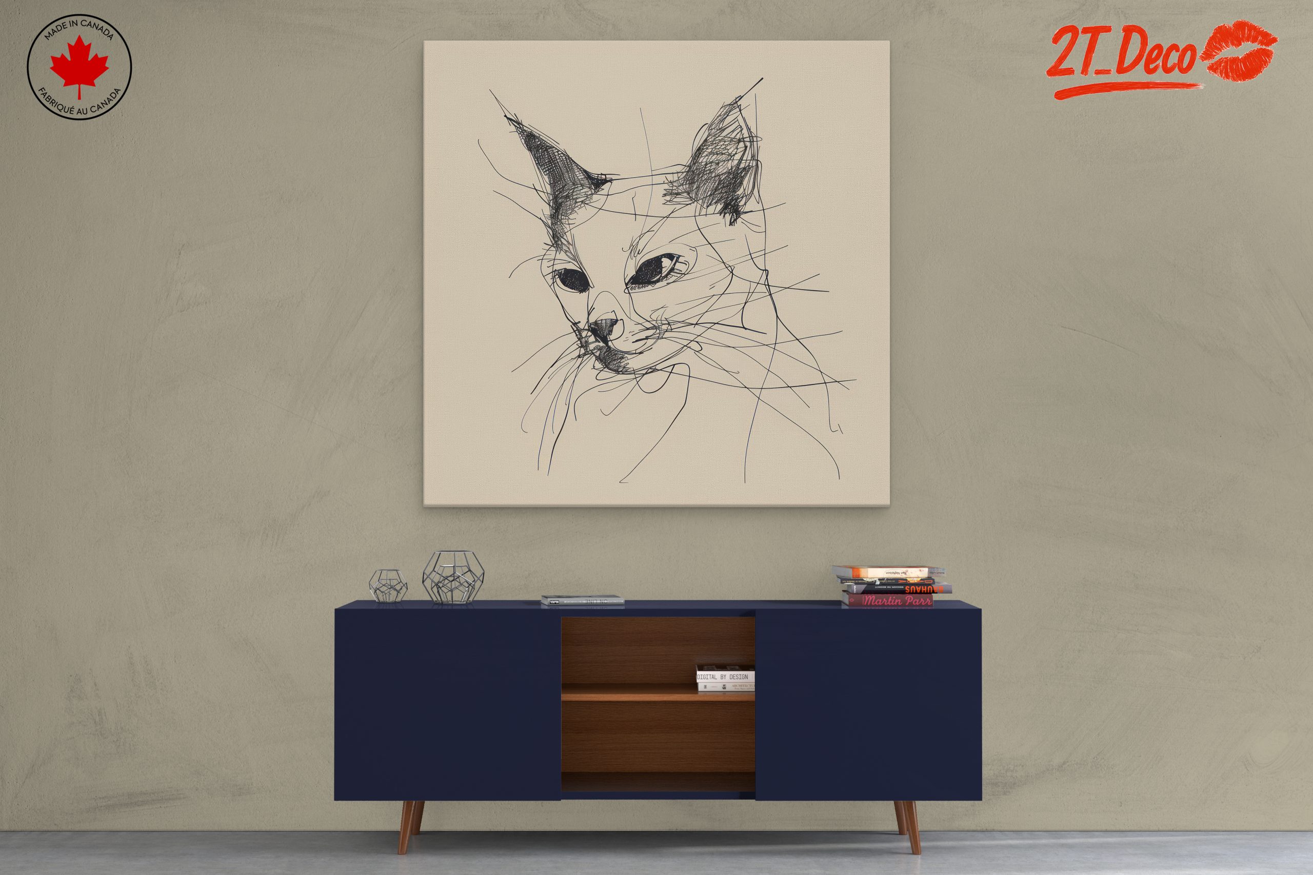 Minimalist Cat Line Art for Modern Spaces - Image 3