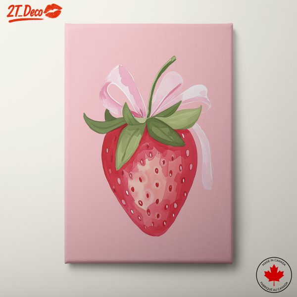 Stylized Strawberry with Ribbon