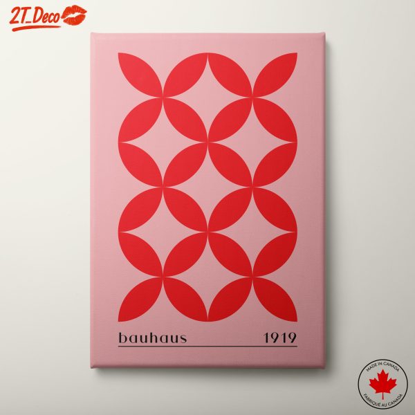 Bauhaus Geometric with Red and Pink