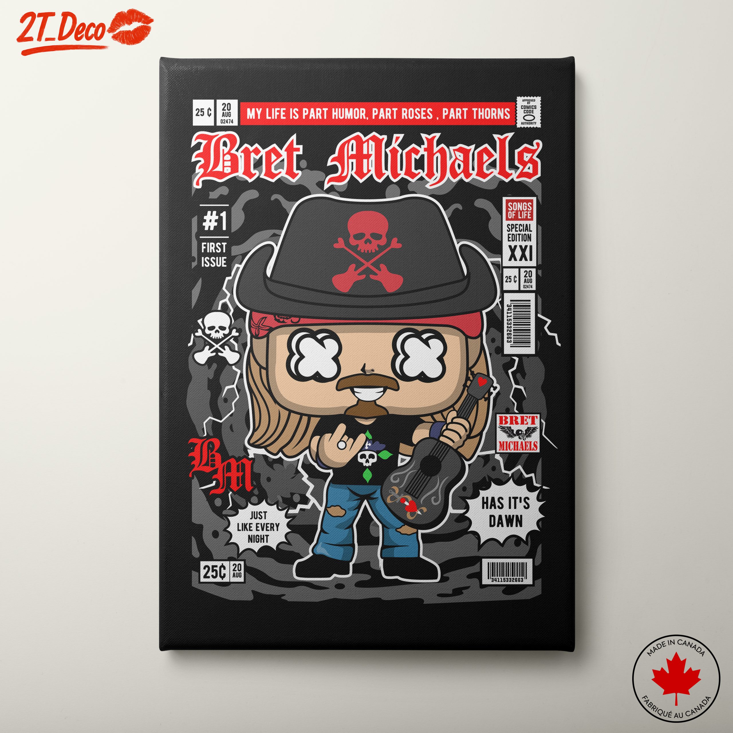 Bret Michaels Funko Art Illustration