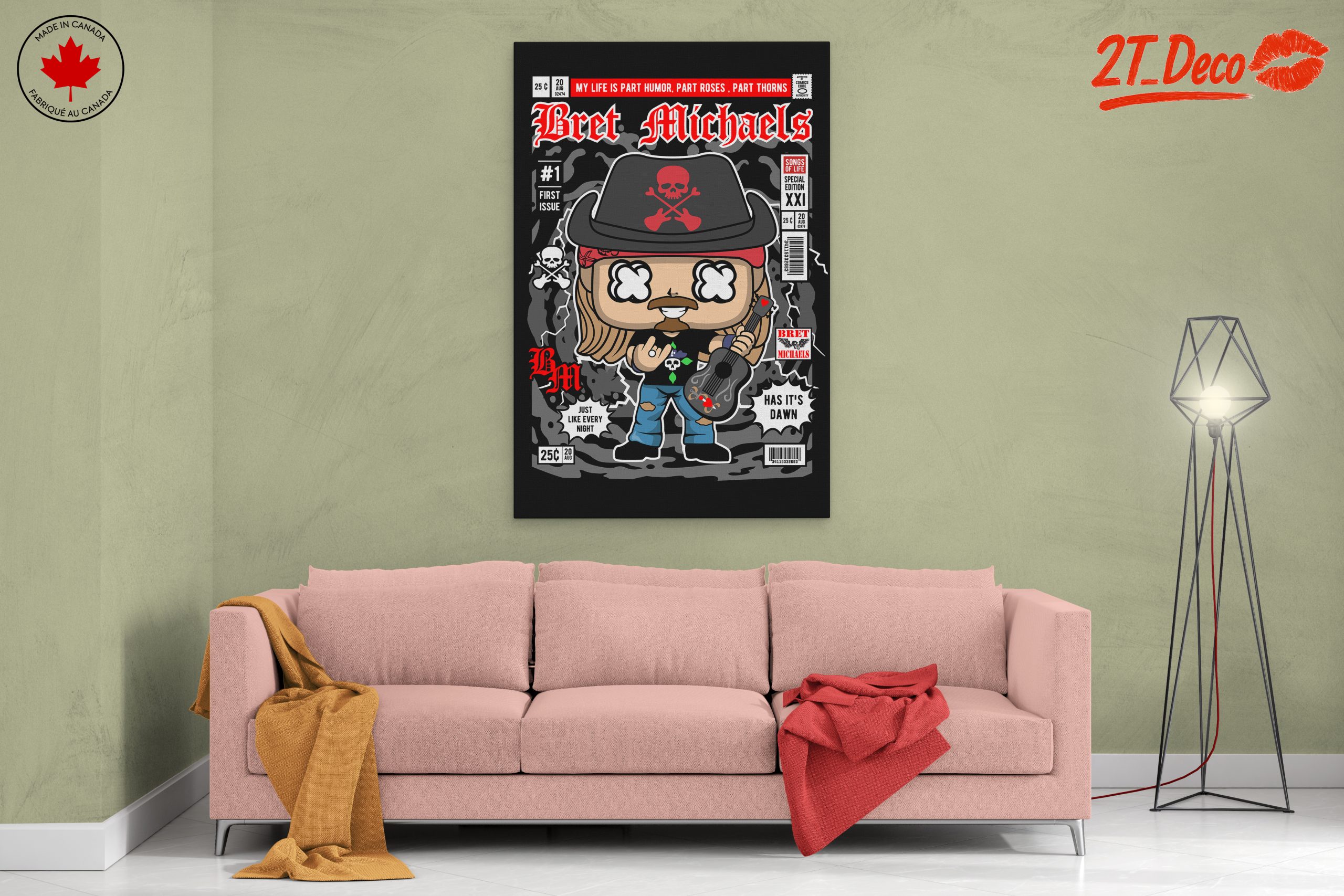 Bret Michaels Funko Art Illustration - Image 2