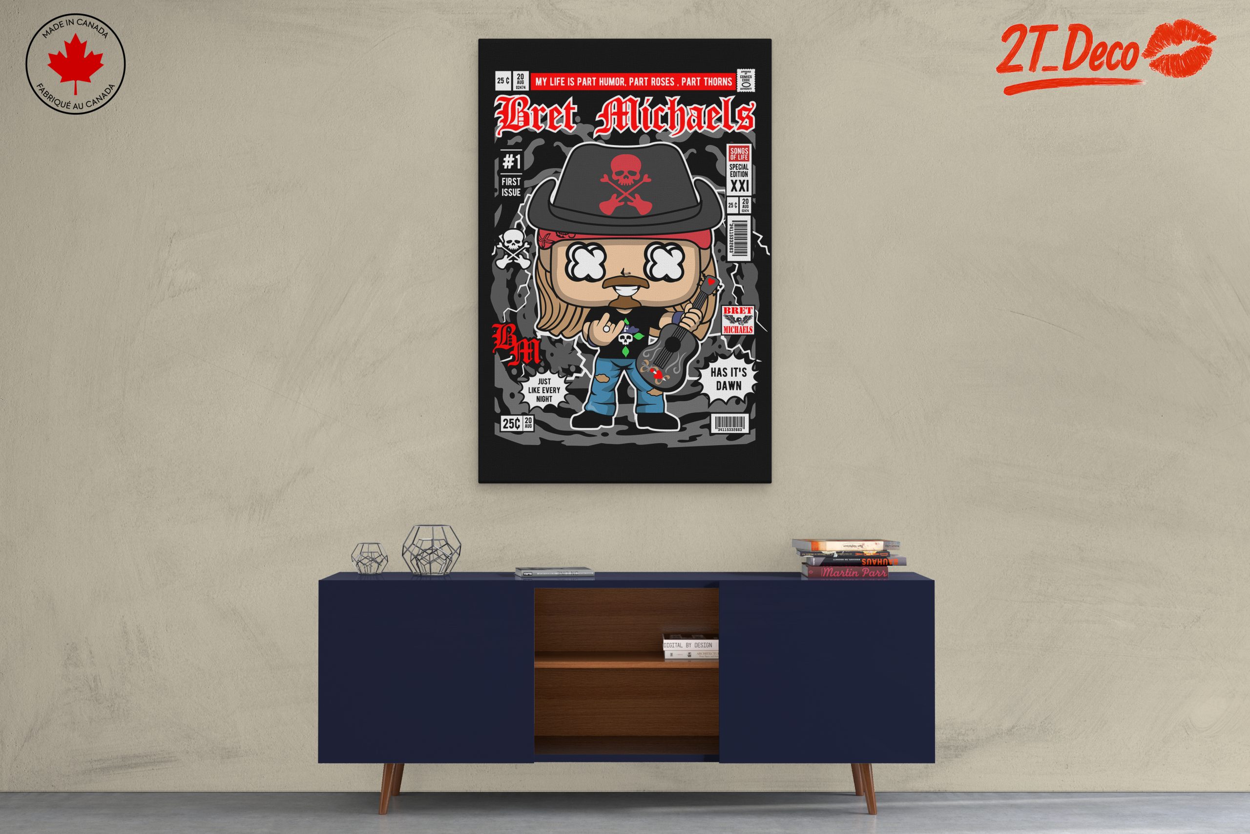 Bret Michaels Funko Art Illustration - Image 3