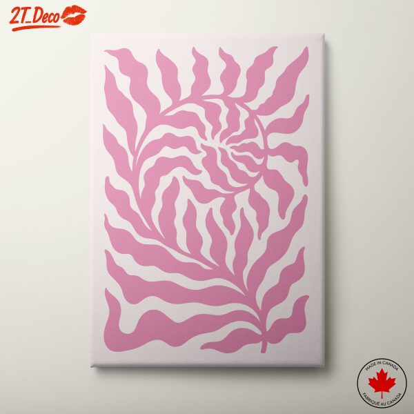 Stylized Pink Floral Abstract Art