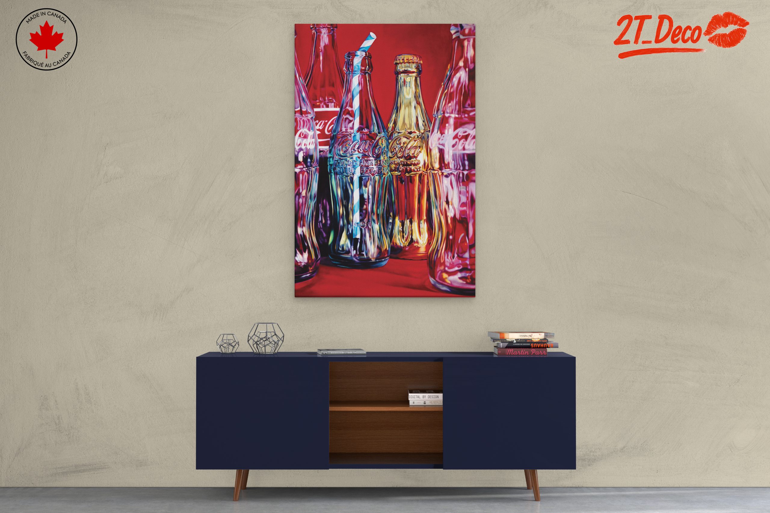 Vintage Coca-Cola Bottles Display Art - Image 3